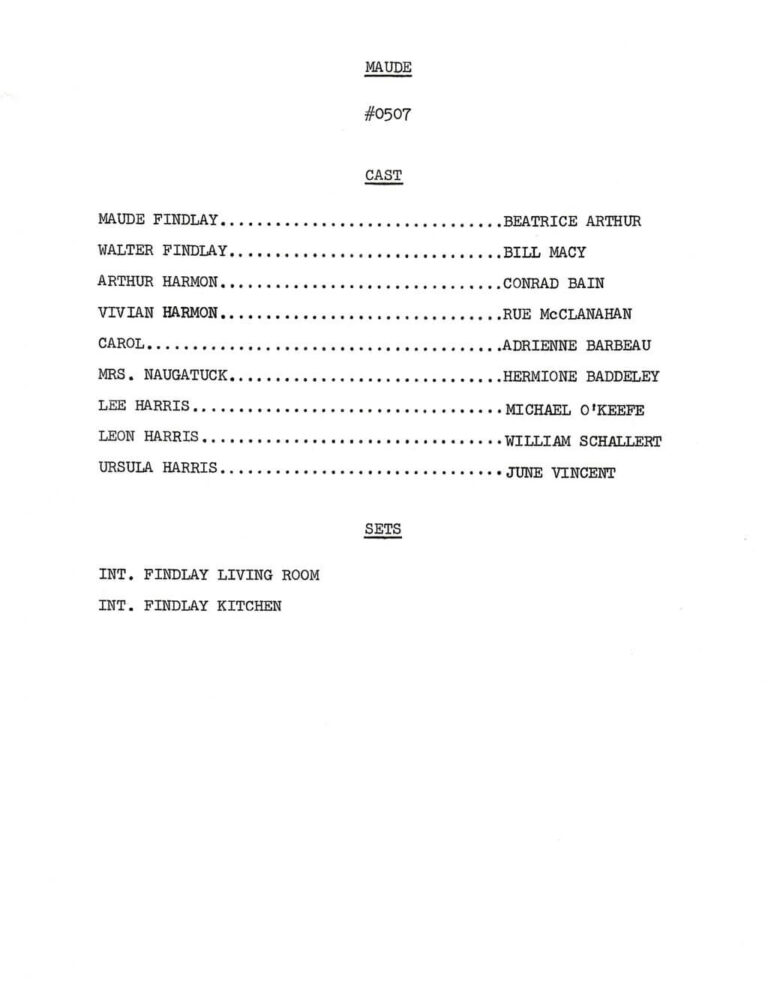 Maude, "The Election" script page 3