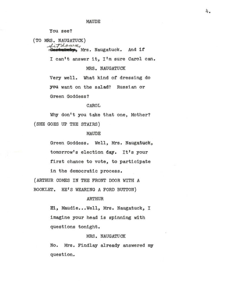 Maude, "The Election" script page 7
