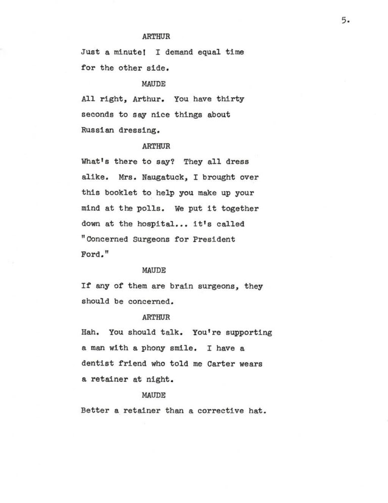 Maude, "The Election" script page 8