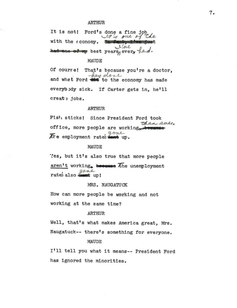Maude, "The Election" script page 10