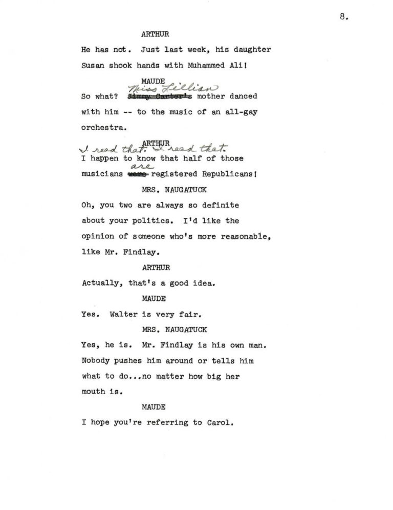 Maude, "The Election" script page 11