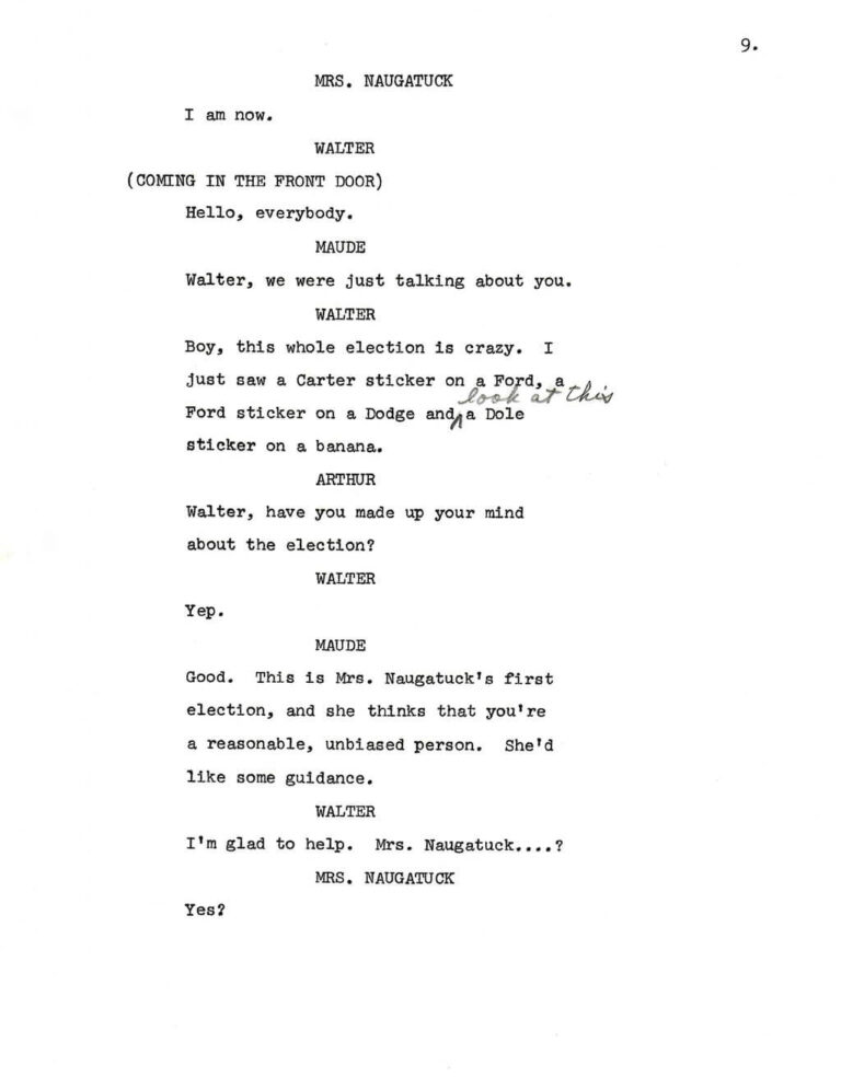 Maude, "The Election" script page 12