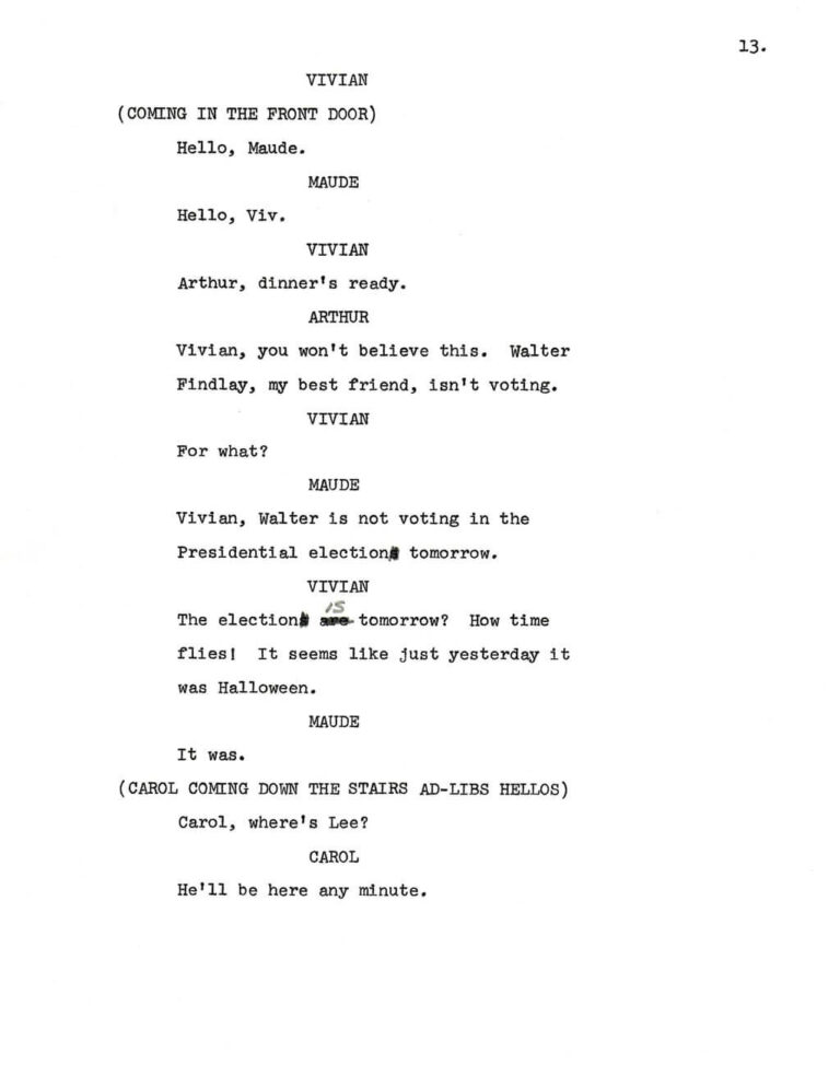 Maude, "The Election" script page 16
