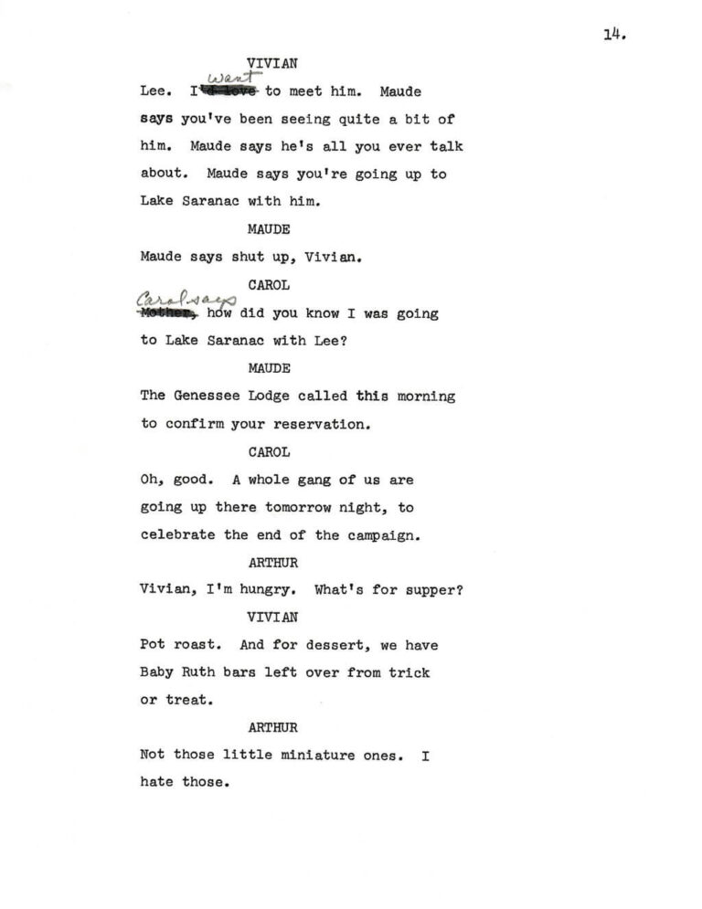 Maude, "The Election" script page 17