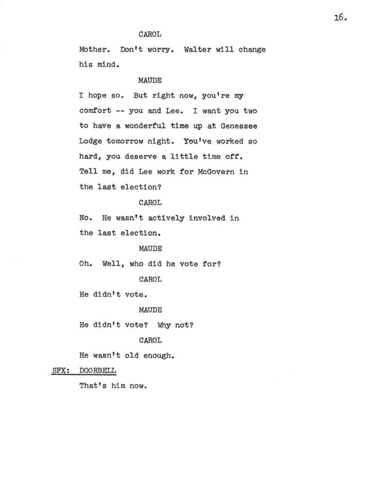 Maude, "The Election" script page 19