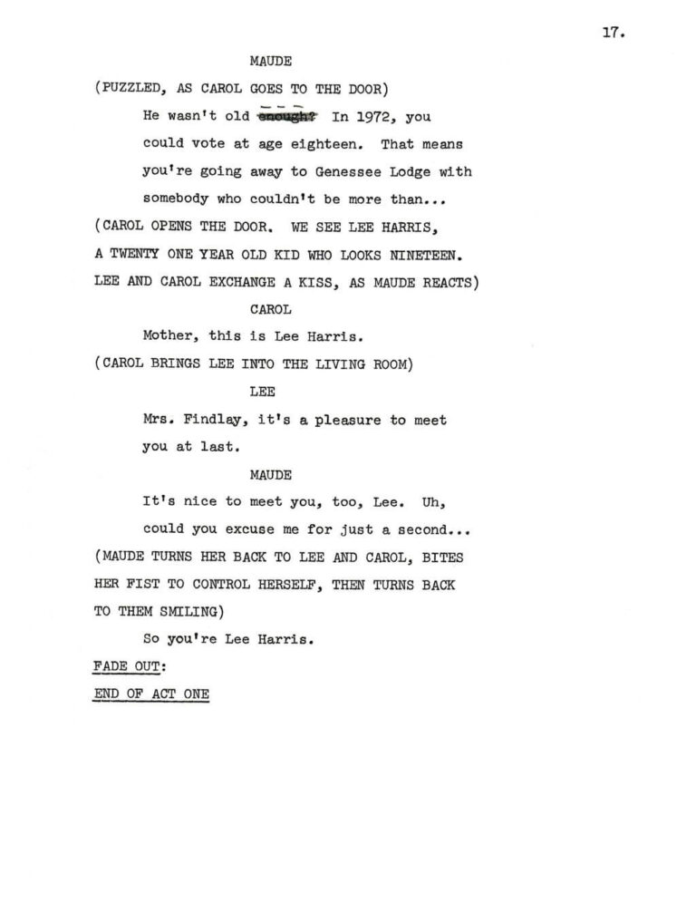 Maude, "The Election" script page 20